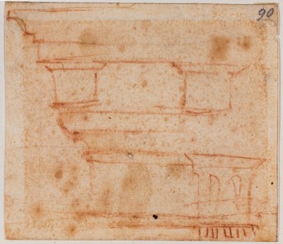 Skizze eines Gebälks von Michelangelo Buonarroti