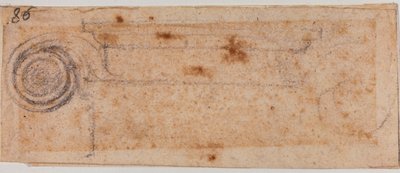 Studie eines ionischen Kapitells von Michelangelo Buonarroti