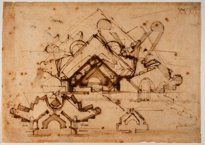Studie der Befestigung von Michelangelo Buonarroti