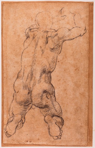 Studie eines knienden männlichen Aktes von Michelangelo Buonarroti