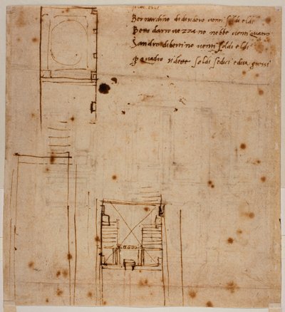 Wanderhöhungen für die Laurentianische Nische von Michelangelo Buonarroti