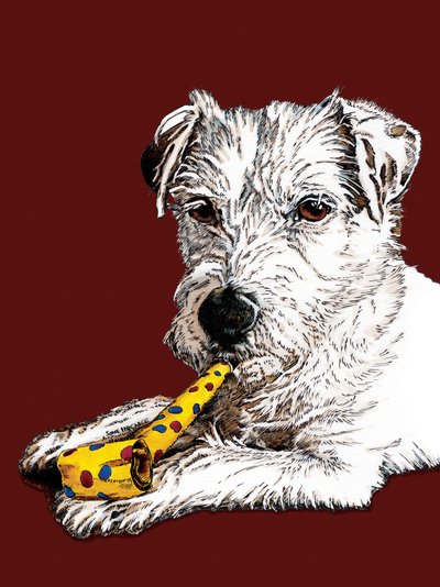 Geburtstag Parson Hund auf Rotoxid, 2020 von Mike Davis