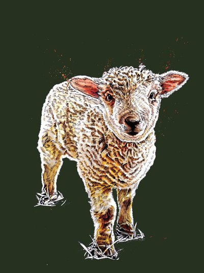 Das Lamm auf Waldgrün von Mike Davis