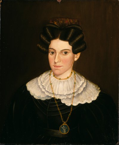 Frau im schwarzen Kleid, ca. 1835-1840 von Milton W. Hopkins