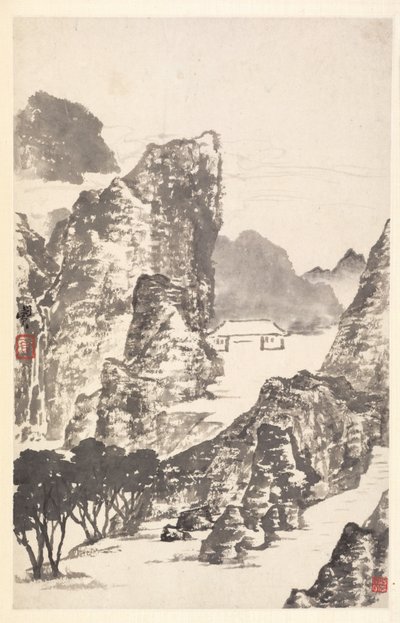 Landschaft nach Mi Fu von Min Zhen