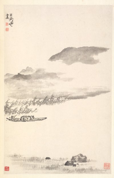 Flusslandschaft, 1788 von Min Zhen