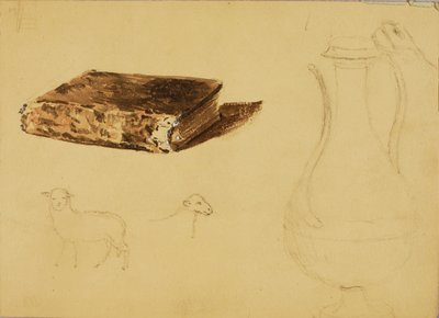 (Schaf, Vase, Buch) Studien von Miner Kilbourne Kellogg