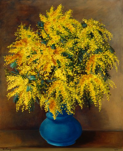 Vase mit Mimosen von Moise Kisling