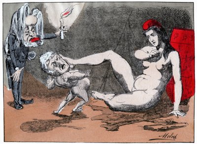 Adolphe Thiers vergewaltigt Marianne, ca. 1875 von Moloch (1849 1909)