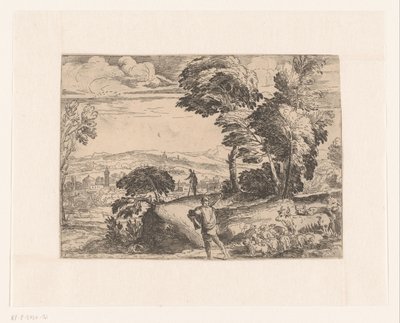 Landschaft mit Hirten von Monogrammist IF (graveur)