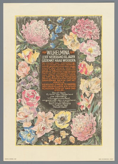 Wilhelmina führt die Niederlande 40 Jahre von Monogrammist JB (20e eeuw)