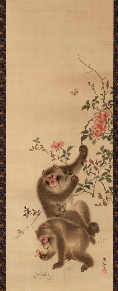 Affen und Rosen von Mori Sosen