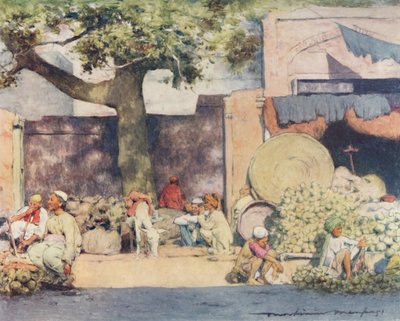 Obststände in Delhi, 1905 von Mortimer Ludington Menpes