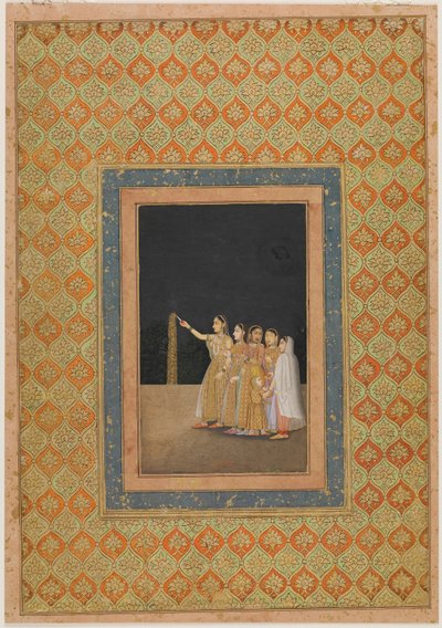 Hofdamen mit Feuerwerkskörpern von Muhammad Afzal