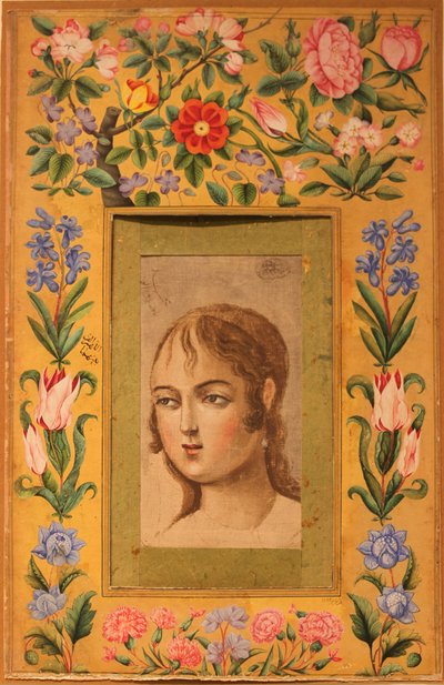 Gemälde einer jungen Schönheit, Iran, 1740er-50er von Muhammad Sadiq