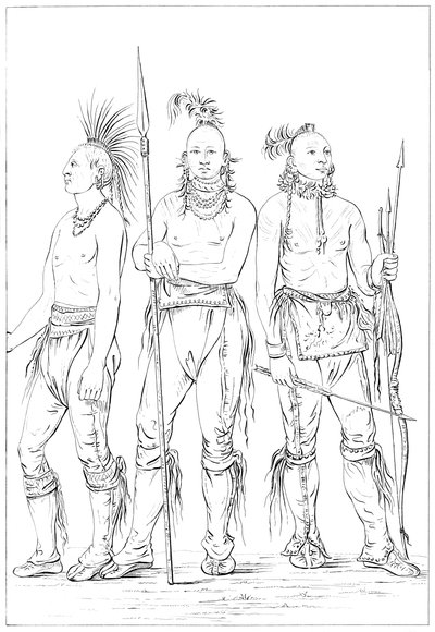 Drei Osage-Krieger, 1841 von Myers and Co