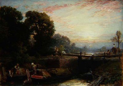 Schleuse bei Sonnenuntergang von Myles Birket Foster