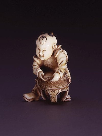 Netsuke, Darstellung eines Karako, ca. 1830 von Nagahama Sokei
