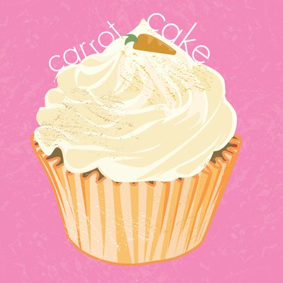 Karottenkuchen Cupcake, 2019 von Nancy Moniz Charalambous