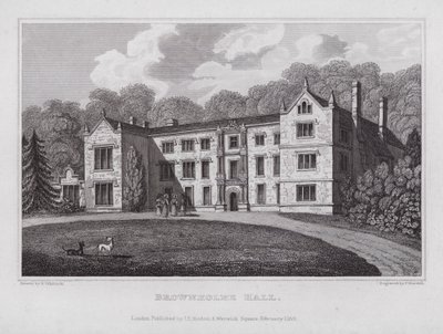 Brownholme Hall (Gravur) von Nathaniel (after) Whittock