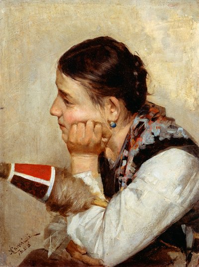 Spinnerin tief in Gedanken von Niccolo Cannicci
