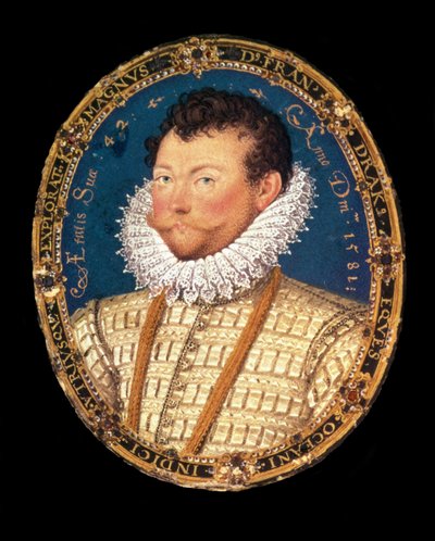 Porträt von Sir Francis Drake, 1581 von Nicholas Hilliard