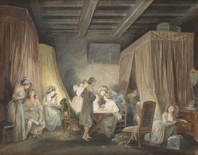 Le Coucher des Ouvrières en Modes, 1788 von Niclas Lafrensen