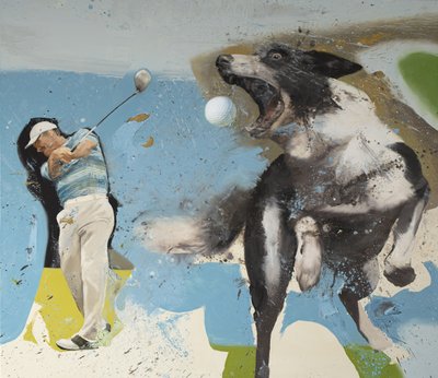 Golfer mit Hund, 2023 von Nicola Pucci