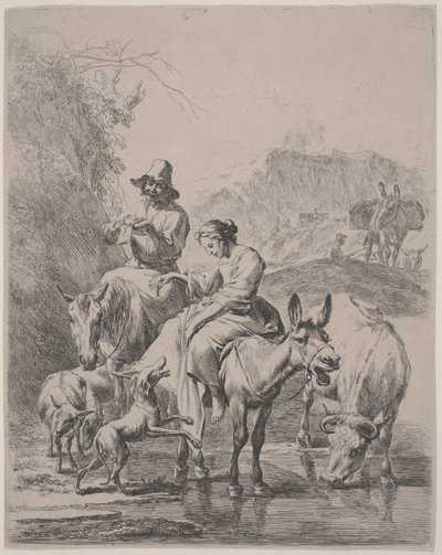 Flussüberquerung (Le Ruisseau Traverse) von Nicolaes Pietersz. Berchem