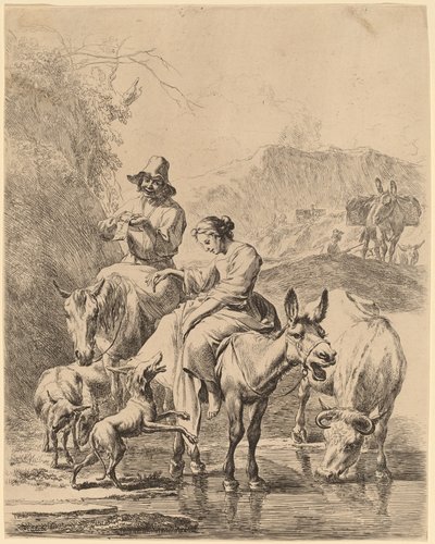 Hirtin auf einem Esel von Nicolaes Pietersz Berchem