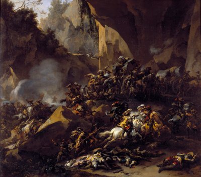 Reisende von Räubern angegriffen von Nicolaes Pietersz Berchem