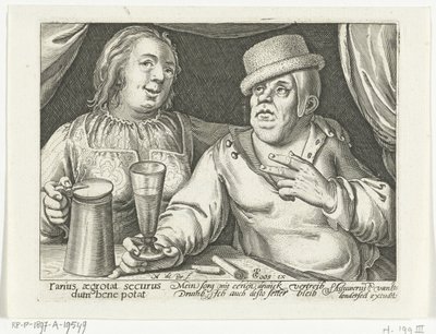 Trinkender Mann und Frau von Nicolaes de Bruyn