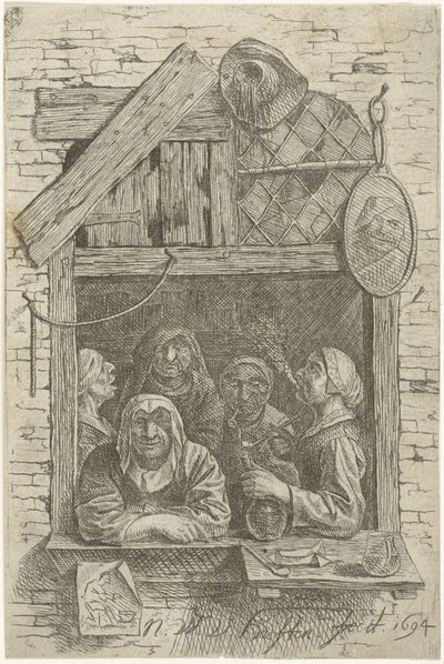 Fünf Frauen in einem Fenster von Nicolaes van Haeften