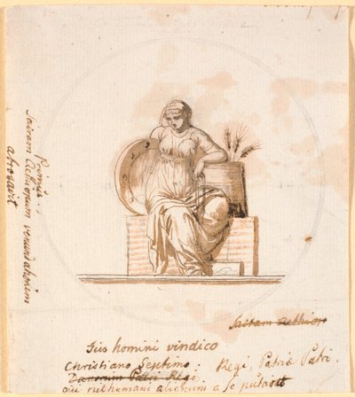 Sitzende allegorische Frauenfigur von Nicolai Abildgaard