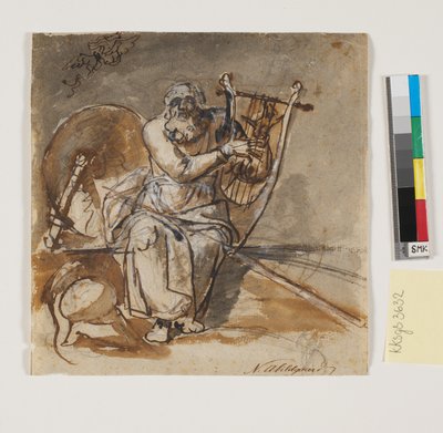 Entwurf für das Bild von Ossian (oder Homer?) von Nicolai Abildgaard