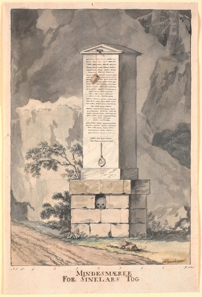Entwurf für ein Denkmal für Sinclair von Nicolai Abildgaard