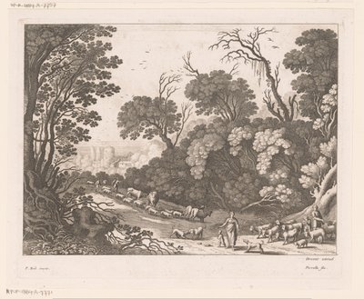 Hirten mit Herde von Nicolas Perelle