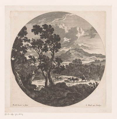 Landschaft mit Hirten und Herde von Nicolas Perelle
