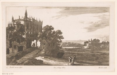 Landschaft mit Kathedrale von Nicolas Perelle