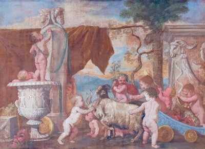 Bacchanal mit Putten von Nicolas Poussin