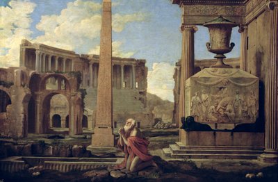 Einsiedler unter den Ruinen von Nicolas Poussin
