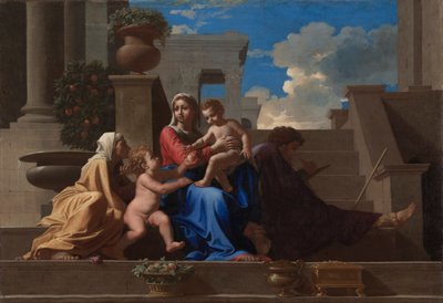 Die Heilige Familie auf den Stufen von Nicolas Poussin
