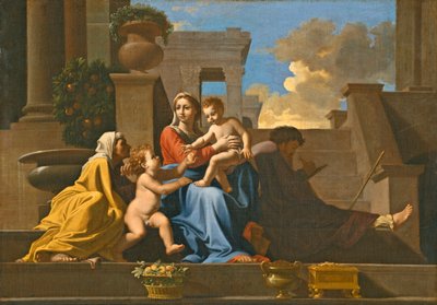 Die Heilige Familie auf den Stufen, 1648 von Nicolas Poussin