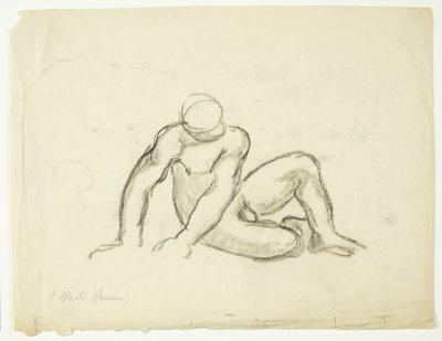 Studie eines sitzenden nackten Mannes von Niels Hansen