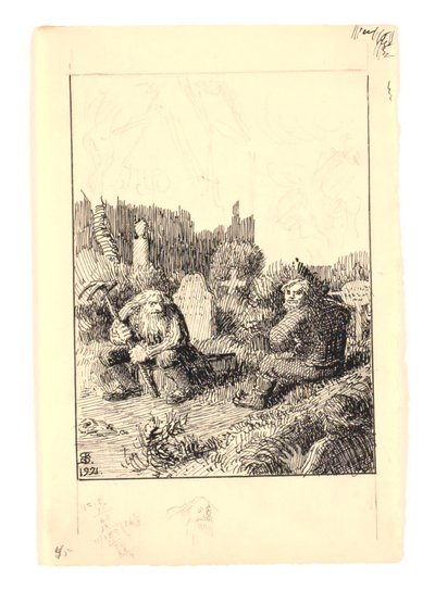 Illustration zu "Strandvarslet und der Kirchengeist" von Niels Skovgaard