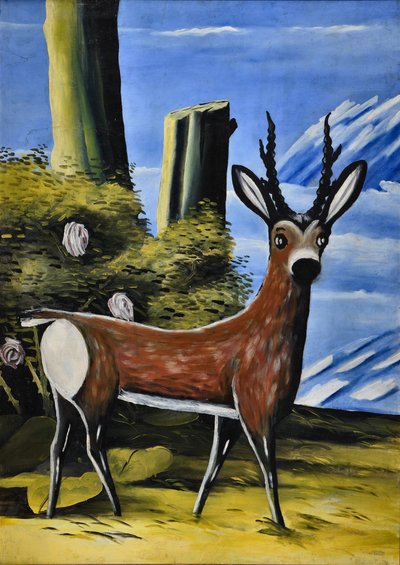 Reh und Landschaft von Niko Pirosmani