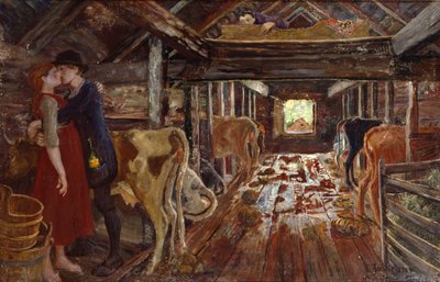 Heiratsantrag in der Scheune von Nikolai Astrup
