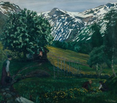 Frühlingsnacht Smieheggen, ca. 1918 von Nikolai Astrup