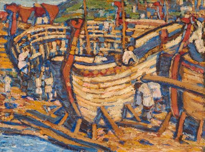 Schiffbau. Studie, 1903 von Nikolai Konstantinowitsch Roerich
