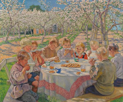 Tee im Apfelgarten von Nikolai Petrovich Bogdanov Belsky